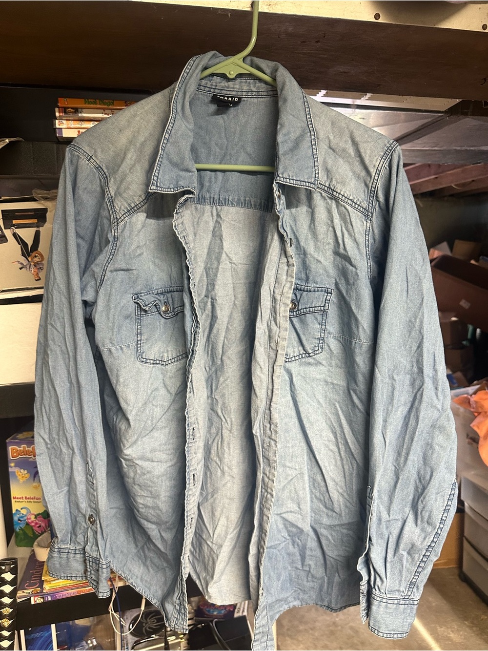 Torrid Chambray Denim Button Down Shirt